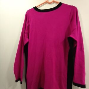 Ashley Stewart Vibrant Pink and Black Hoodie